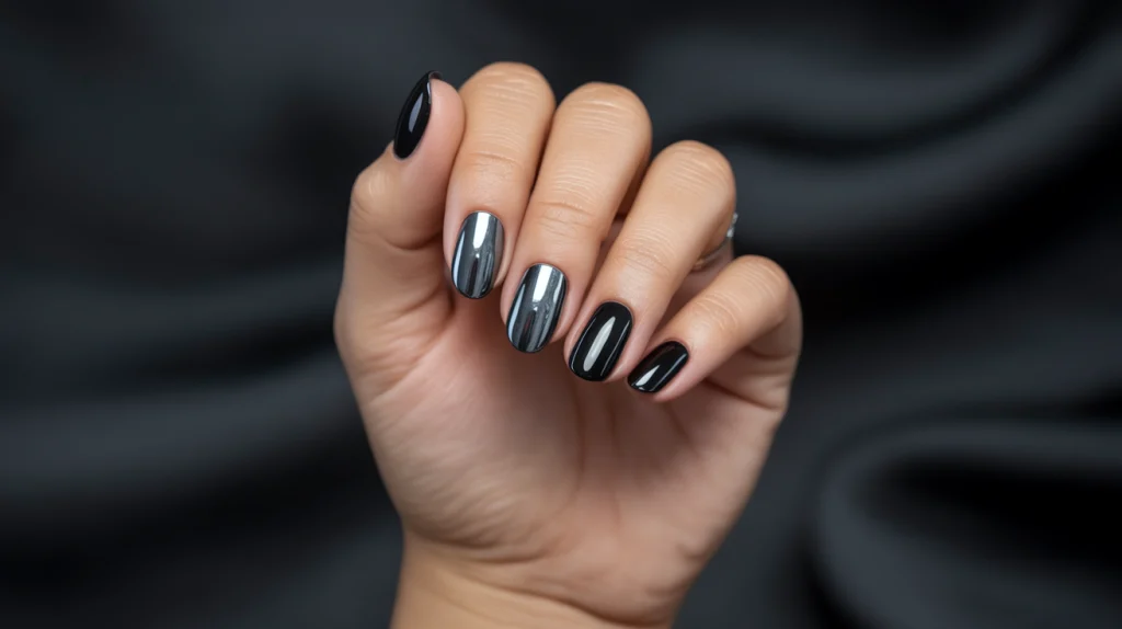 Chrome Drama Futuristic Black Gel Shine