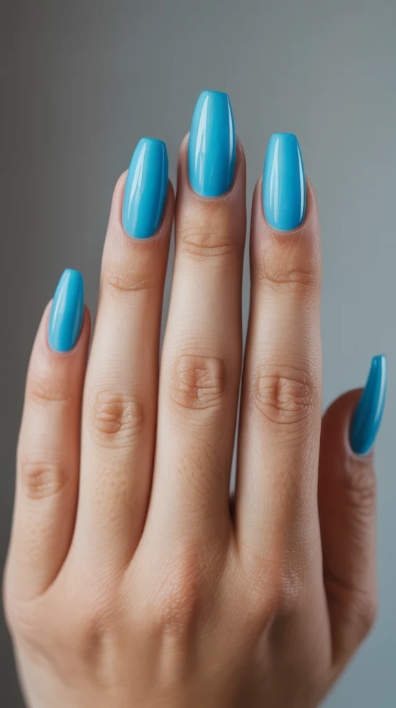 Aqua Blue Acrylic Nails