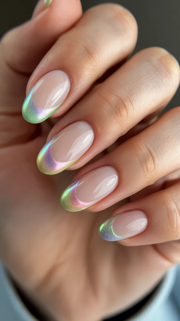 Aurora French Almond Nails