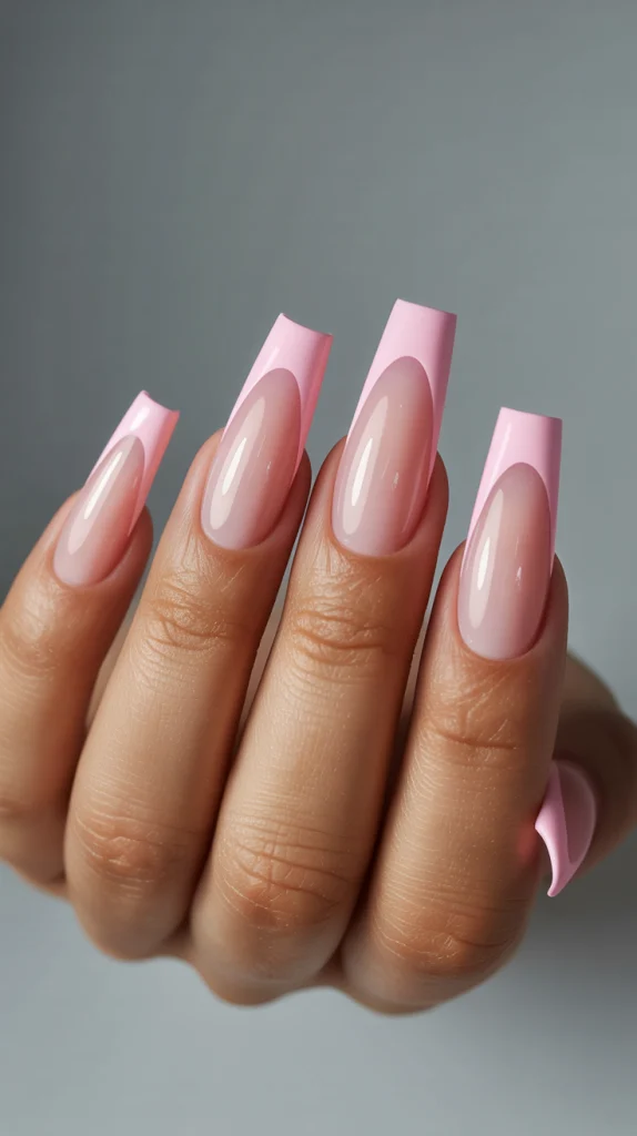 Barbie Pink Dreamy Acrylic Nails