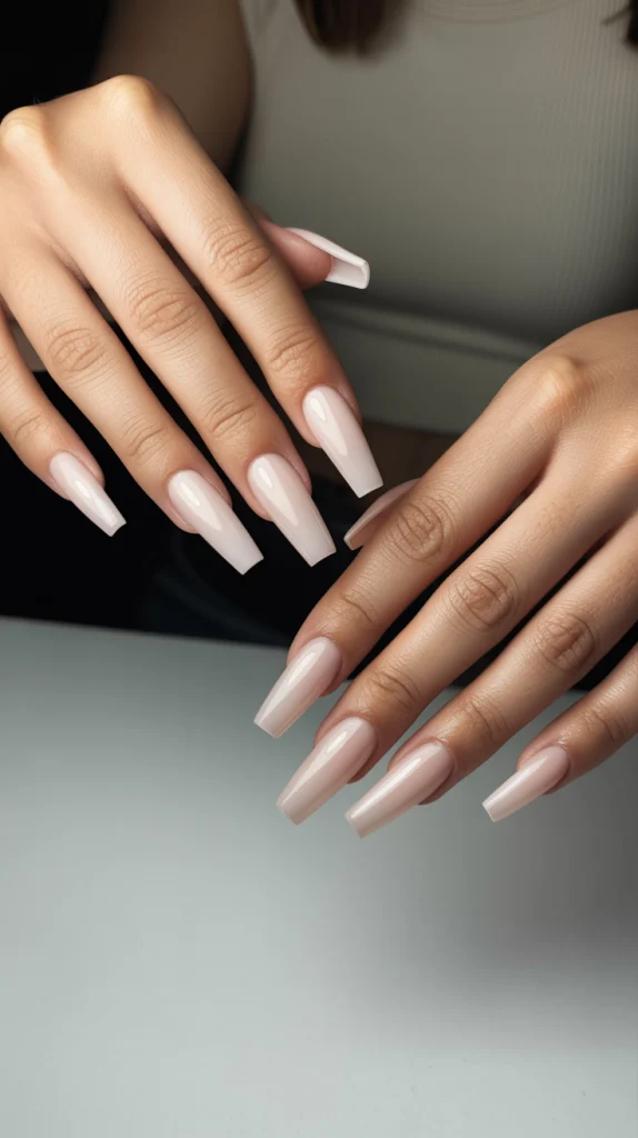 Bold & Sleek Nude Coffin Acrylics