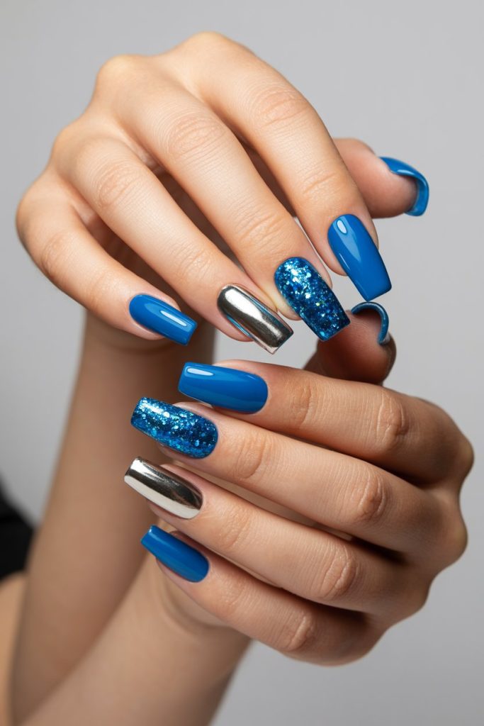 Bright Blue Acrylic Nails