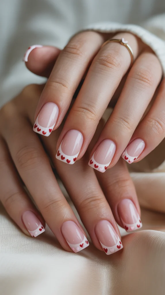 Charming Hearts on Square Tips