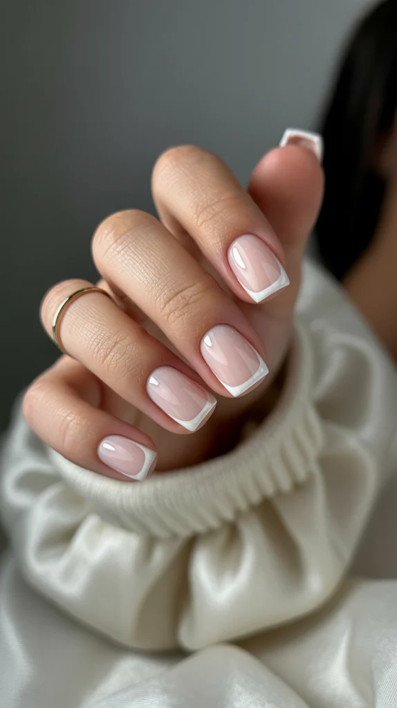 Classic French Tips with a Short Nail Upgrade