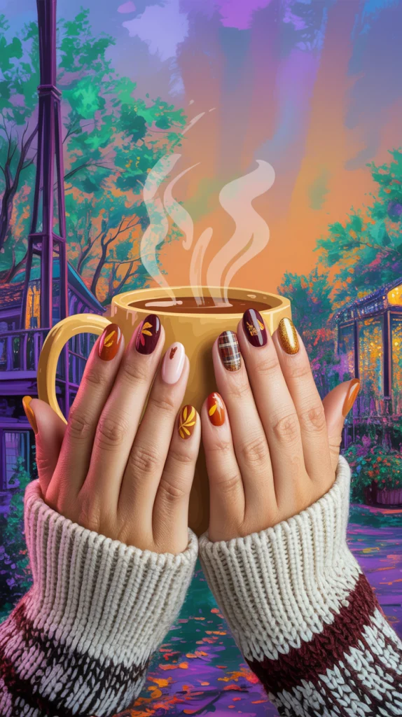 Fall Classic Reinvented: French Tips with a Fall Twist