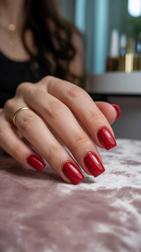 Fiery Red Square Nails That Command Attention