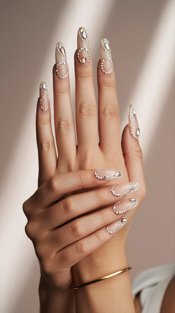 Glam with a Twist: Unique Rhinestone Acrylic Nail Ideas