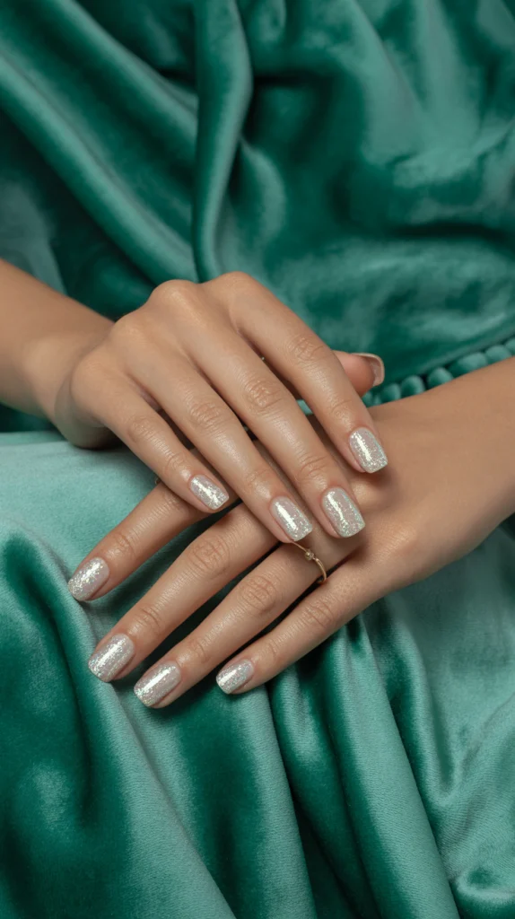 Glitter Glam Short Square Nails