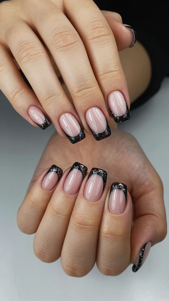 Glittery Black Frenchies