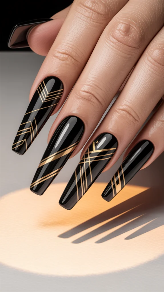 Graphic Acrylic Nails