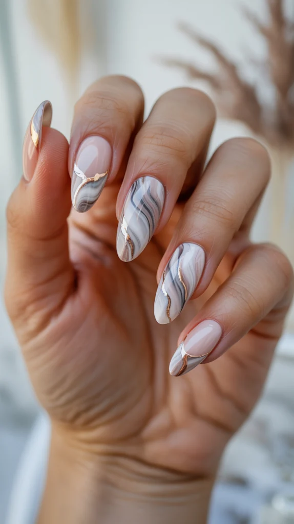 Marble Acrylic Nails