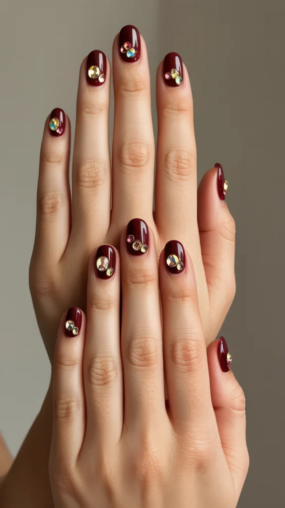 Maroon with Gems