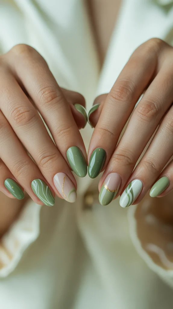 Matcha Acrylic Nails