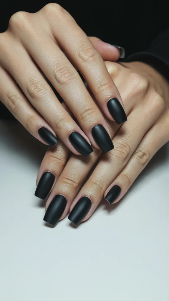 Matte Black Acrylic Nails
