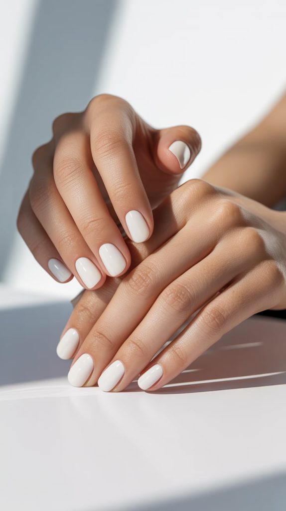 Minimal Magic: Short White Nails That Keep It Simple