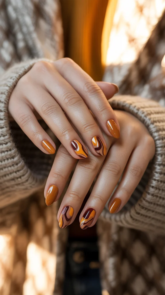 Nail Art Colorful Melting Waves