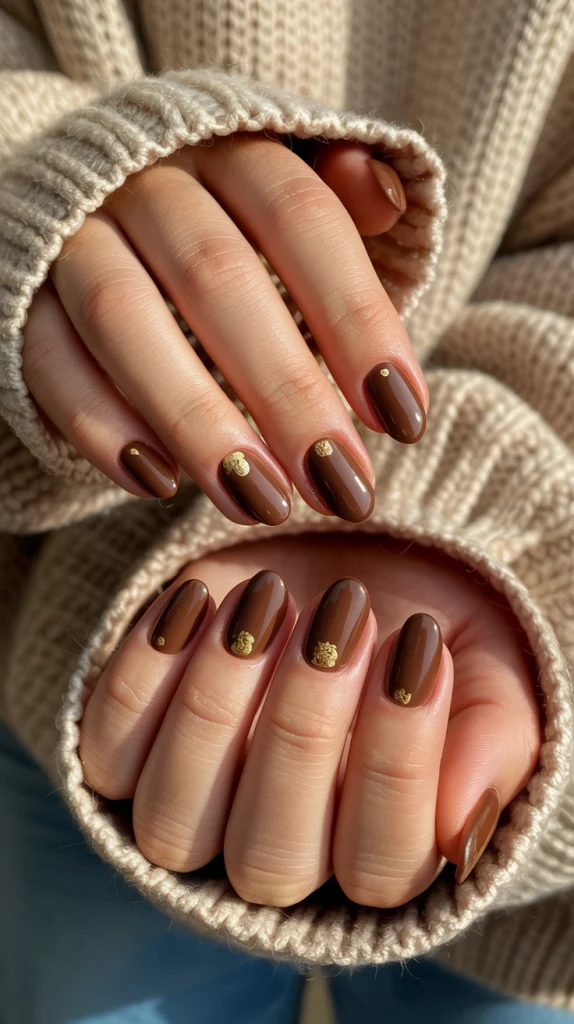 Nail Art Cozy Brown Multi-Mani