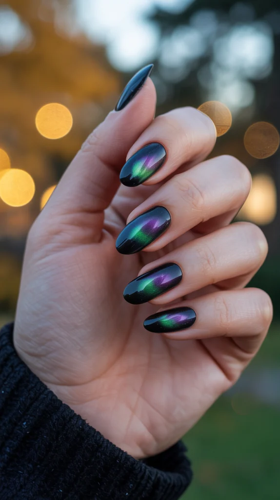 Nail Art Northern Lights