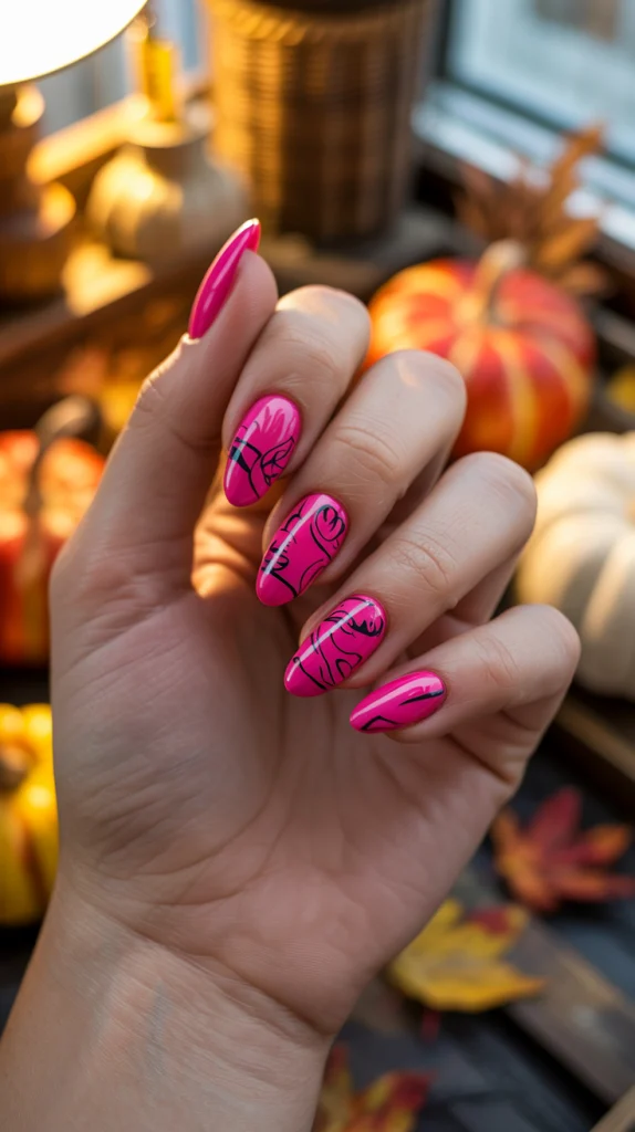 Nail Art Pink Pop Art