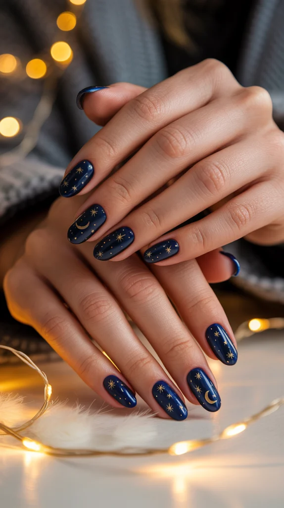 Nail Art Starry Night Sky