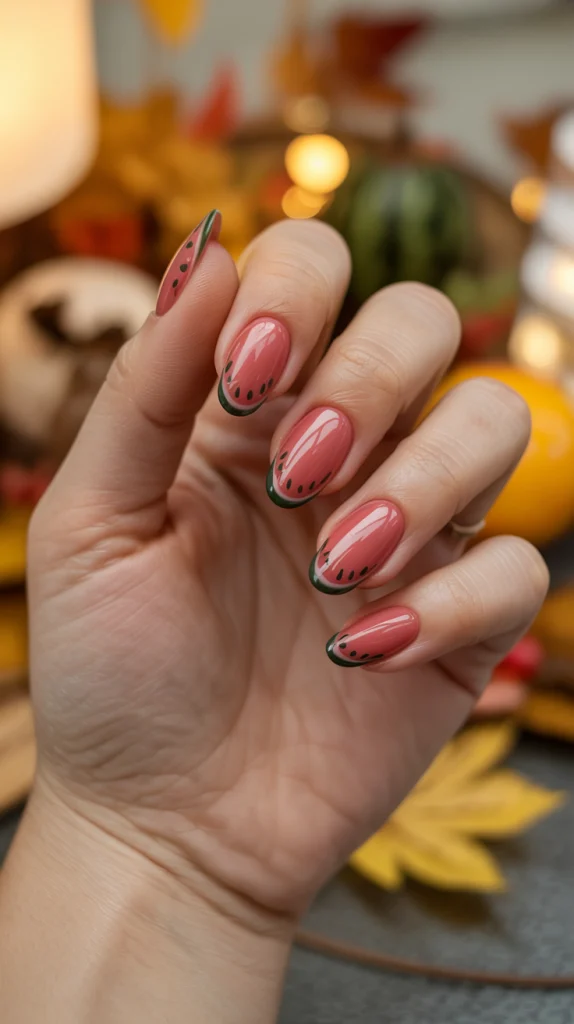 Nail Art Watermelon Waves