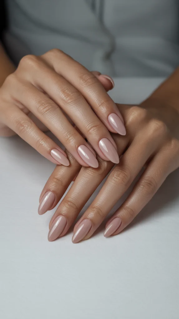 Nude Lipgloss Nails