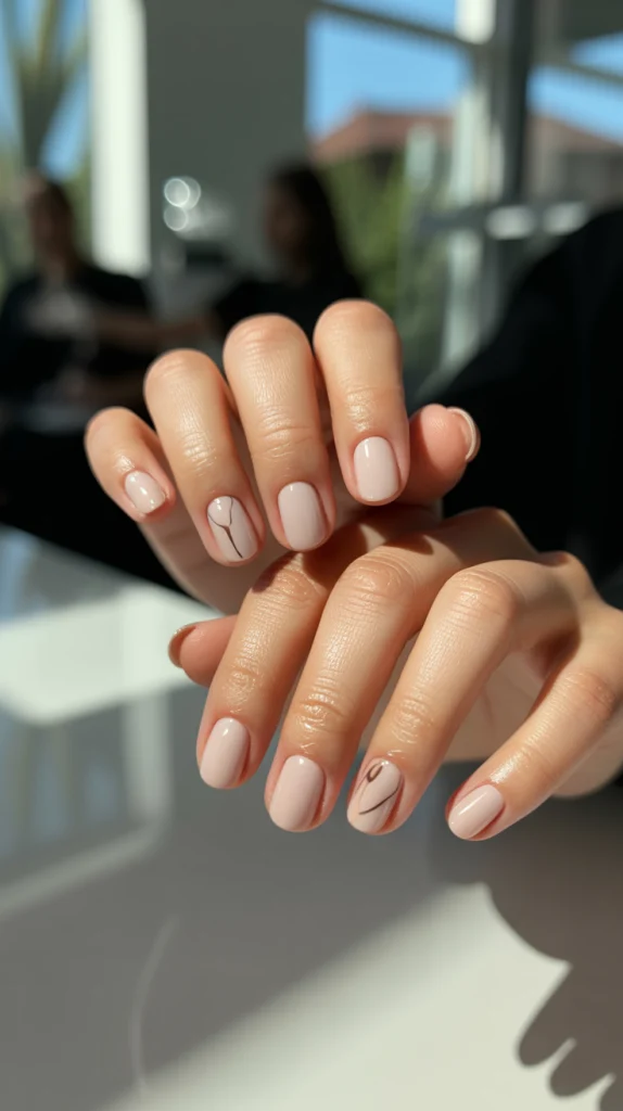 Nude Nails with Design Short – Petite & Powerful