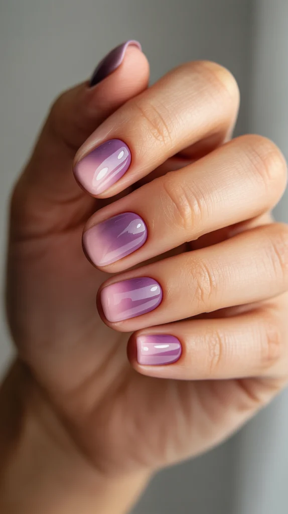 Nude to Lavender Ombre Nails
