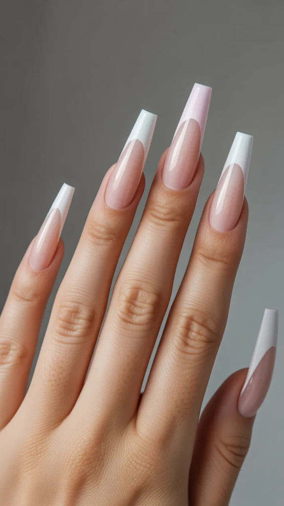 Ombré French Coffin Nails