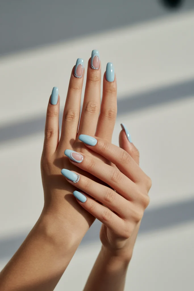Pastel Blue Acrylic Nails