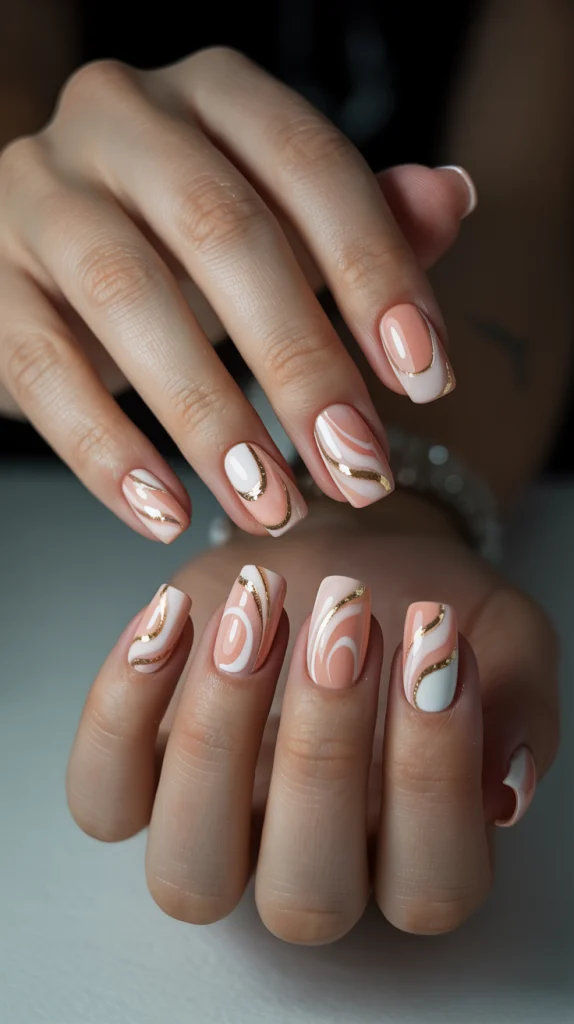 Peach Swirl Elegance