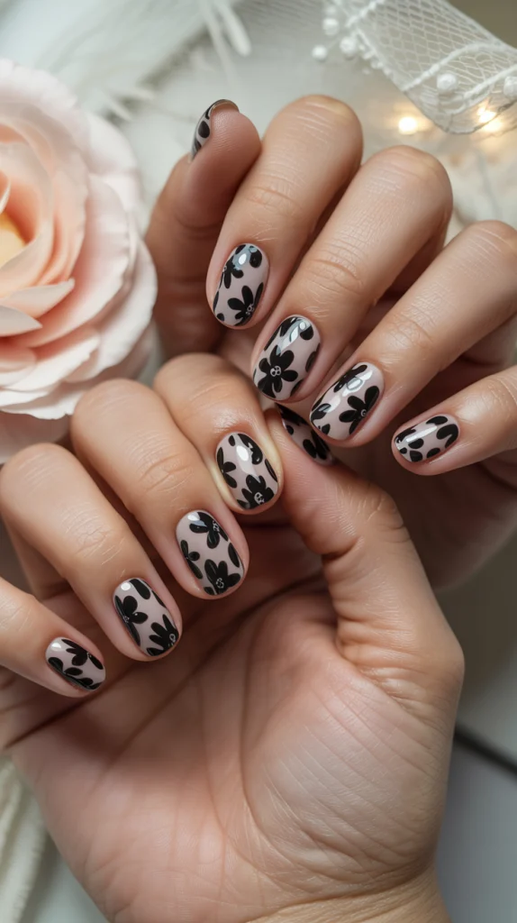 Retro Black Florals