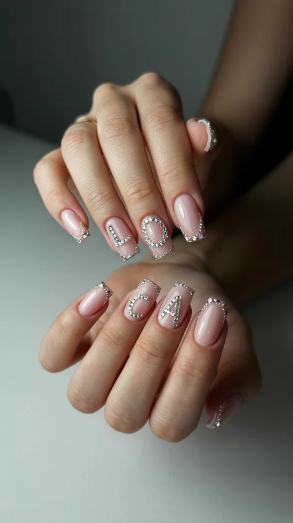 Shine Bright with Diamonds on Cute Acrylic Nails