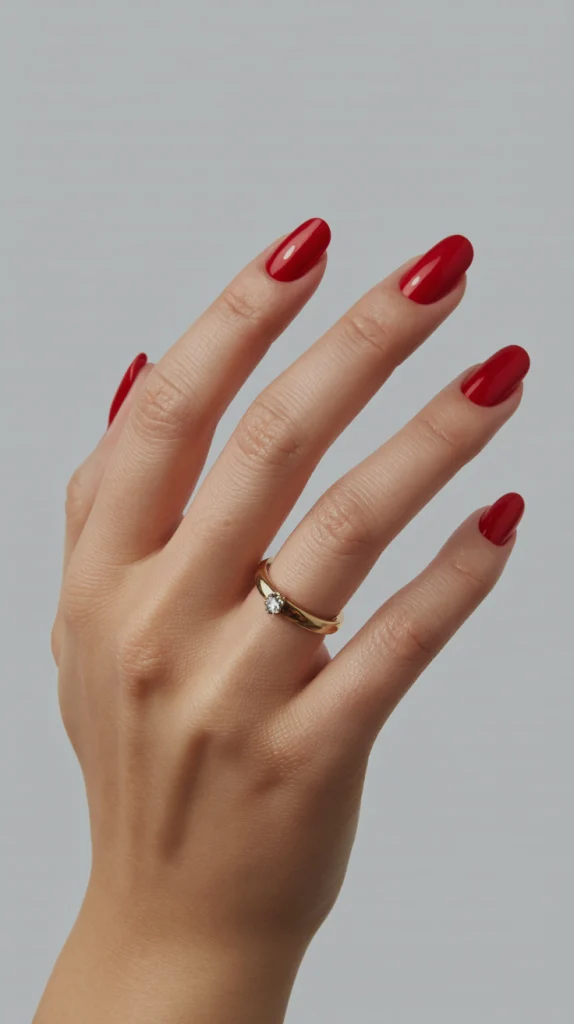 Simple Red Acrylic Nails That Never Go Out of Style