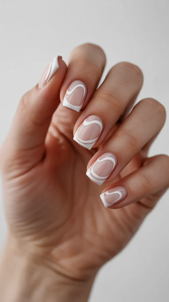 Square White Wiggle Nails