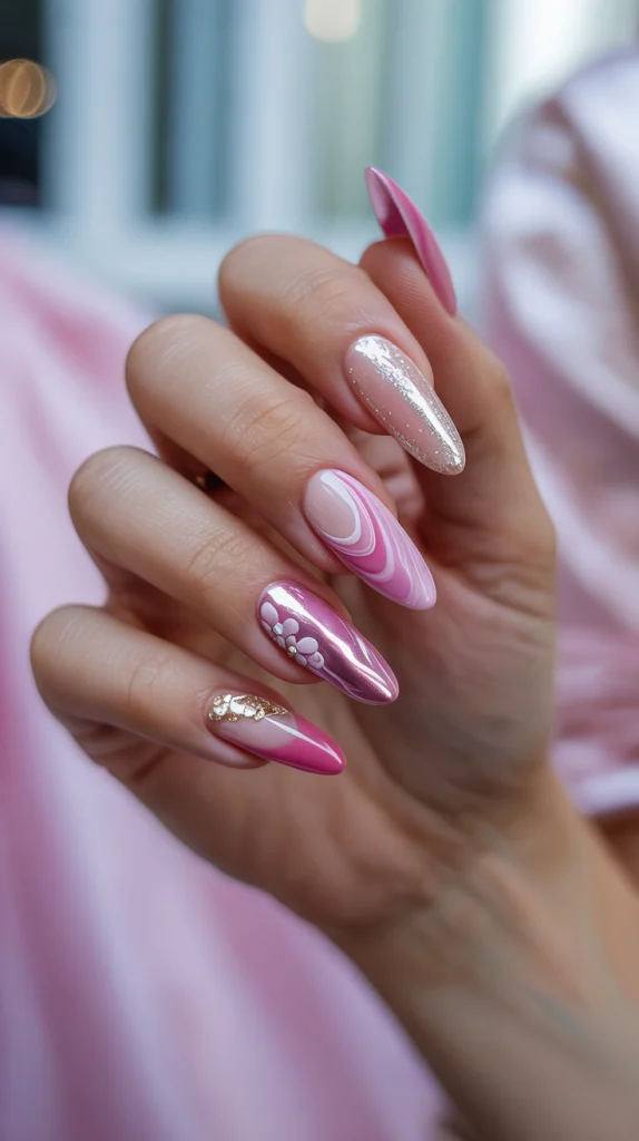Stand Out in Style: Creative Pink Acrylic Nail Designs