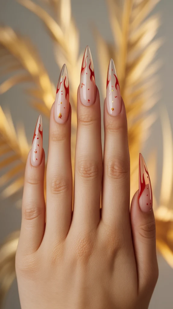 Turn Up the Heat with Acrylic Nails That Bring the Fire