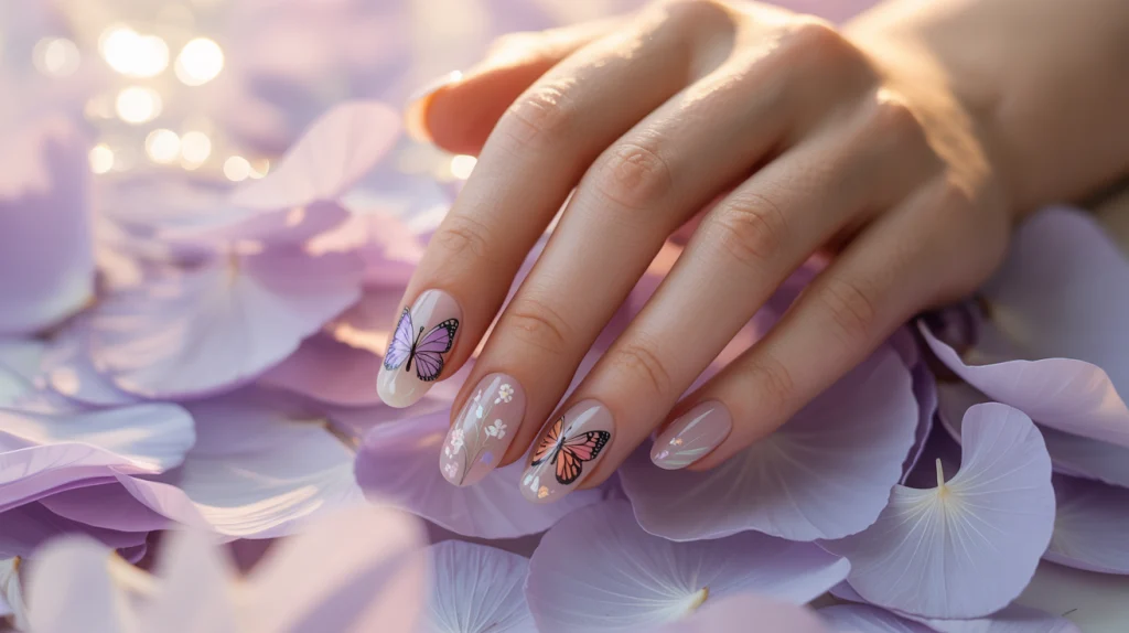Whimsical Wings: Ethereal Butterfly Nail Design