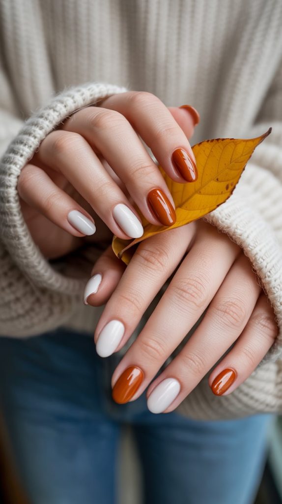 White and Burnt Orange