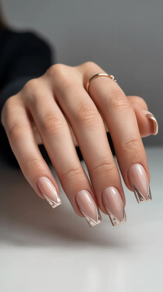 Trendy Short Coffin Nails with a Twist