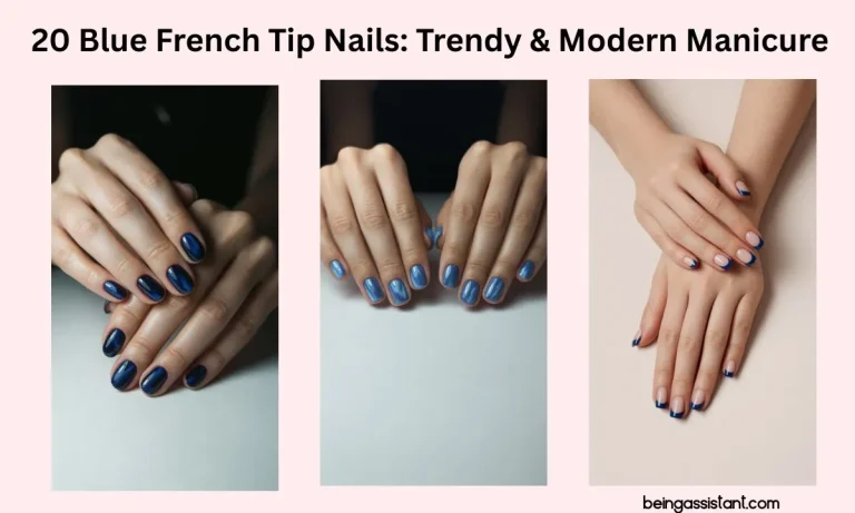 Blue French Tip Nails