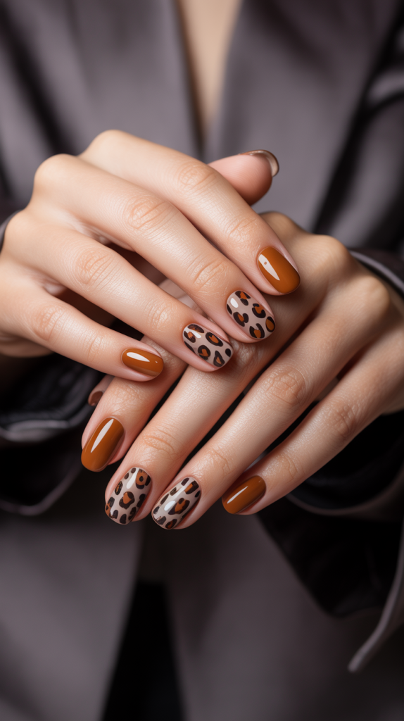 Brown with Leopard Print
