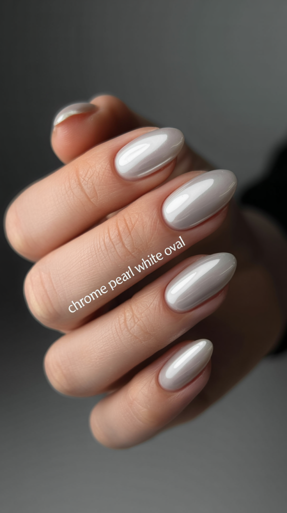 Chrome Pearl White Oval