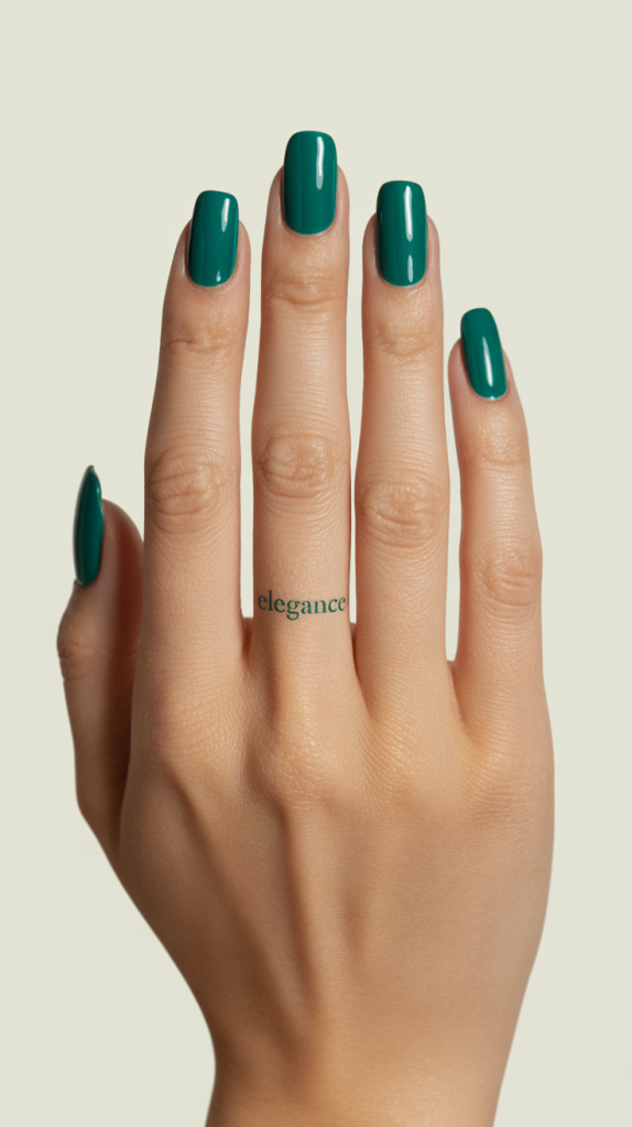 Classic Dark Green Nails