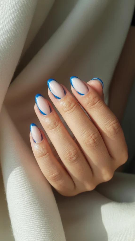 Classic White and Blue Accent