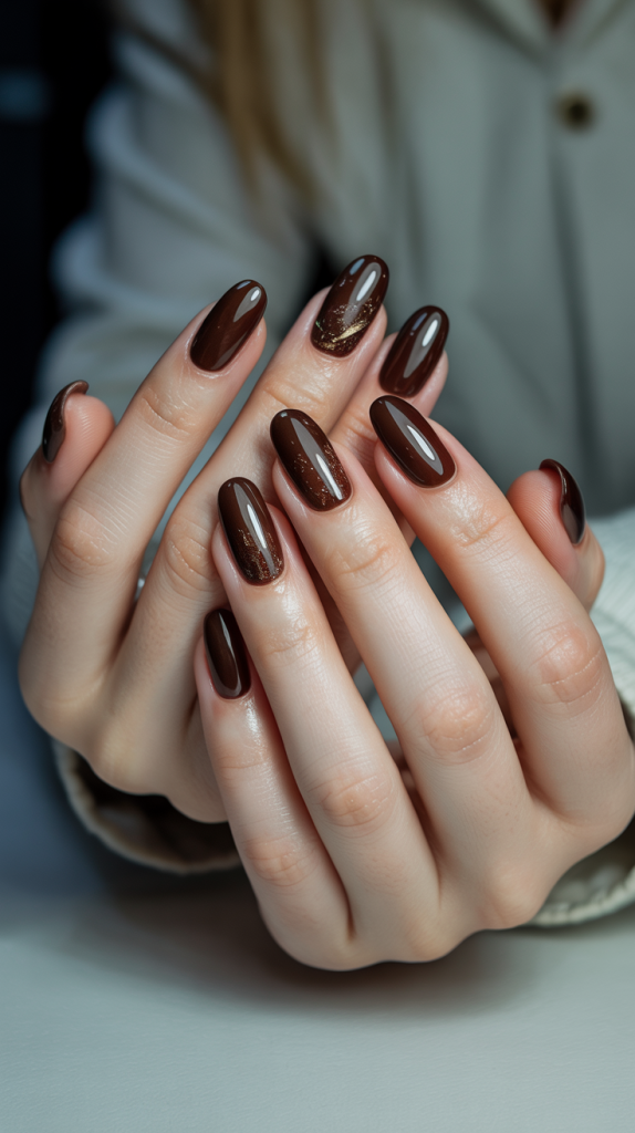Classy Brown Tortoiseshell Nail Designs