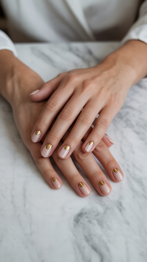 Classy Gold Nails Almond