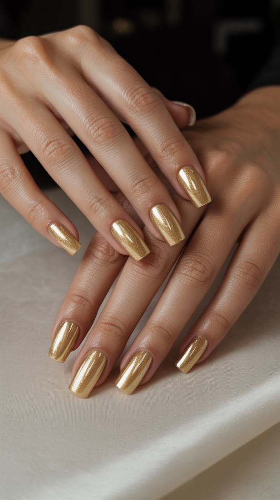 Classy Gold Nails French
