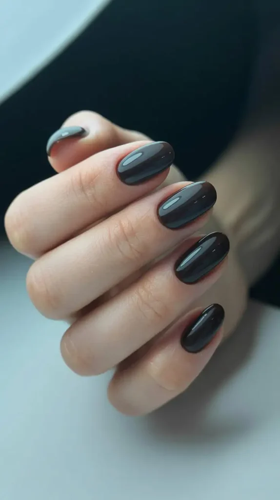 Dark Espresso Brown Manicure