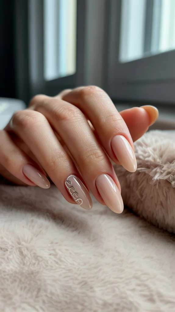 Elongated Elegance Long Nude Almond Nails